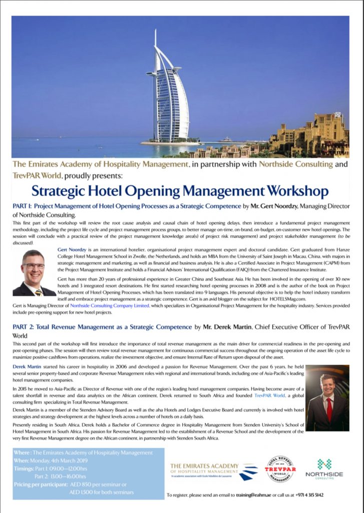 Strategic Hotel Opening Management Workshop Dubai